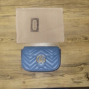 Gucci Blue Quilted Leather Crossbody Bag